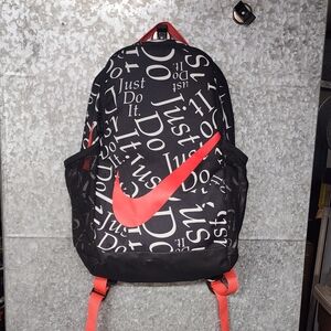 Nike Brasilia Kids Black-Red Bookbag "Just Do It"